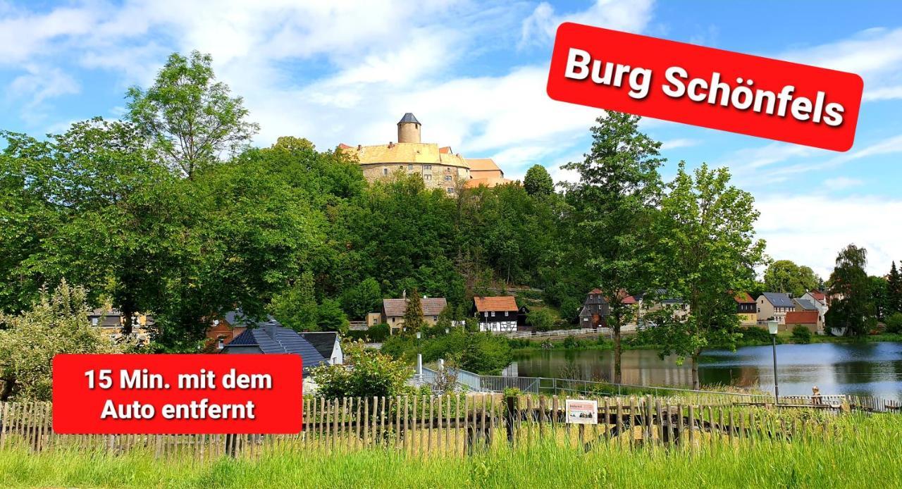 Ferienwohnung "Blick Mylau" - Naehe Freizeitpark Plohn & Weltgroesster Ziegelsteinbruecke Reichenbach im Vogtland Bagian luar foto