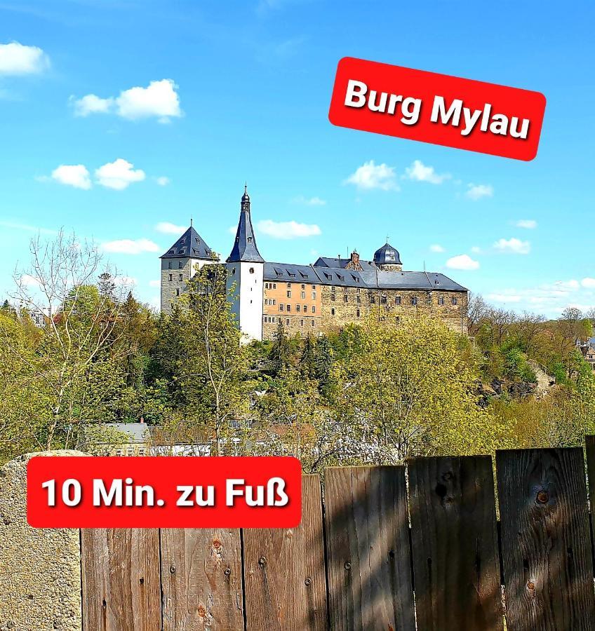 Ferienwohnung "Blick Mylau" - Naehe Freizeitpark Plohn & Weltgroesster Ziegelsteinbruecke Reichenbach im Vogtland Bagian luar foto