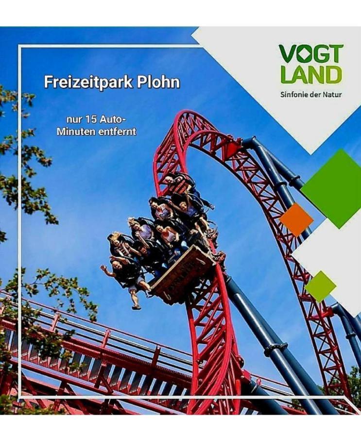 Ferienwohnung "Blick Mylau" - Naehe Freizeitpark Plohn & Weltgroesster Ziegelsteinbruecke Reichenbach im Vogtland Bagian luar foto