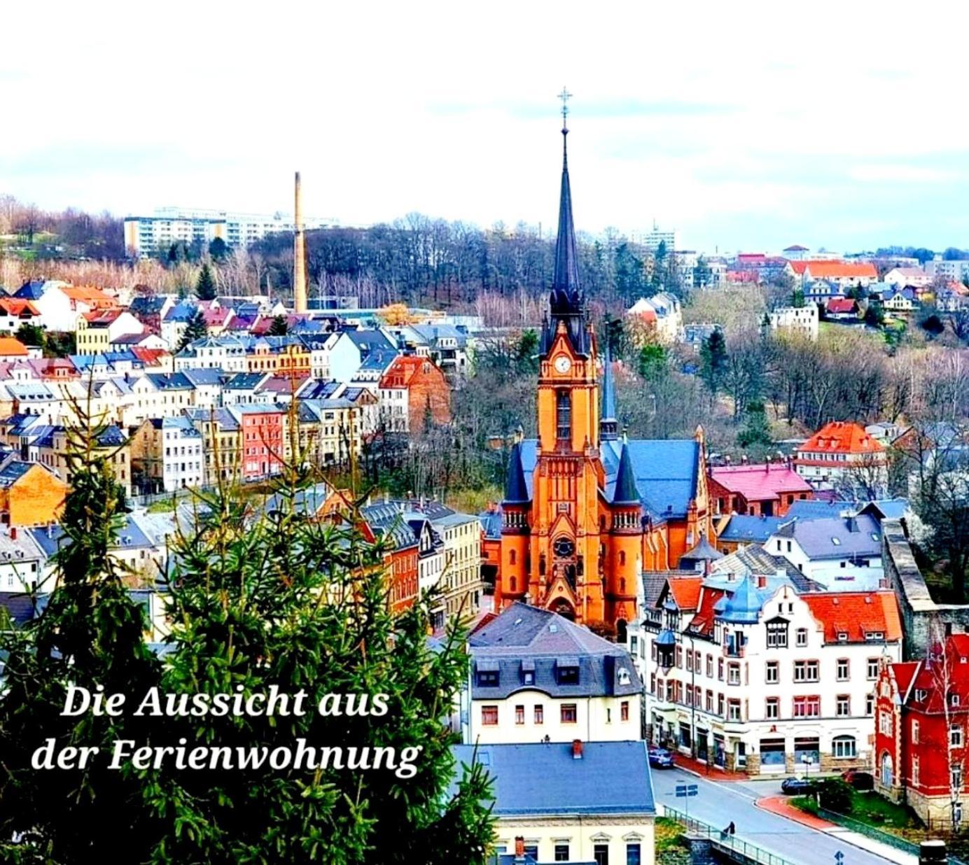 Ferienwohnung "Blick Mylau" - Naehe Freizeitpark Plohn & Weltgroesster Ziegelsteinbruecke Reichenbach im Vogtland Bagian luar foto