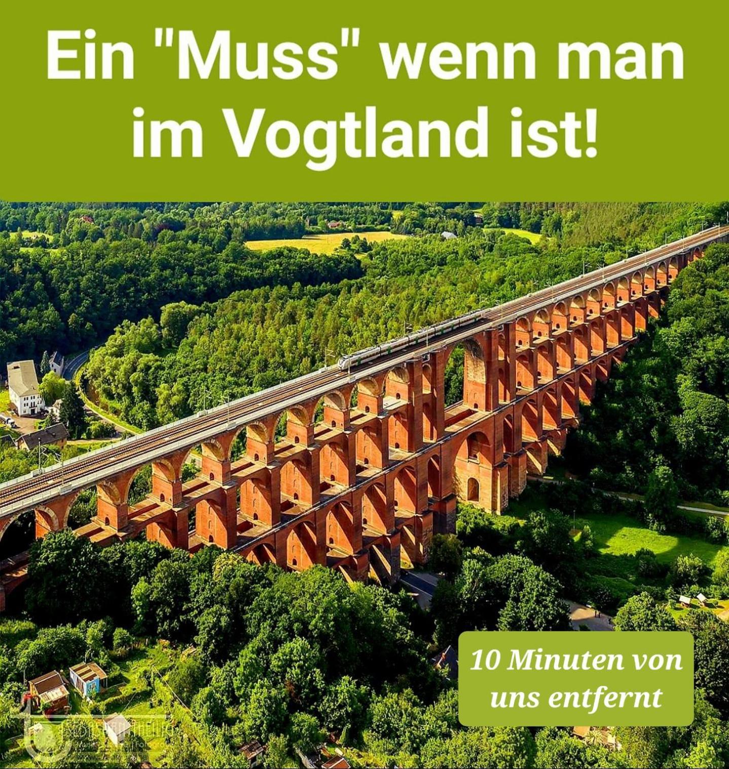 Ferienwohnung "Blick Mylau" - Naehe Freizeitpark Plohn & Weltgroesster Ziegelsteinbruecke Reichenbach im Vogtland Bagian luar foto