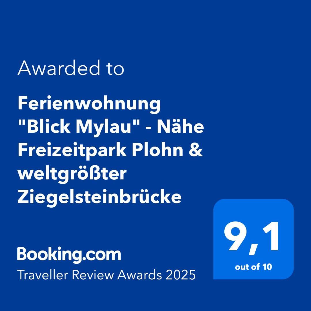 Ferienwohnung "Blick Mylau" - Naehe Freizeitpark Plohn & Weltgroesster Ziegelsteinbruecke Reichenbach im Vogtland Bagian luar foto